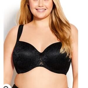 NWT avenue body black lace balconette bra 42D